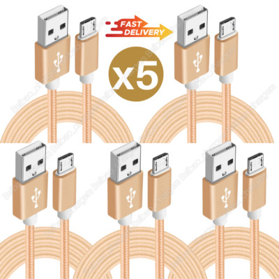 5X 10Ft Extra Long Micro USB Cable Fast Charge Android Charger Charging Cord Lot