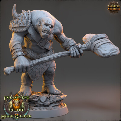 Giant Ogre Zabadan Moshbreaker - Daybreak Miniatures - Wargaming Troll 32mm