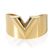 Louis Vuitton Pulsera Esencial V Chapada En Oro Dorado Para Mujer