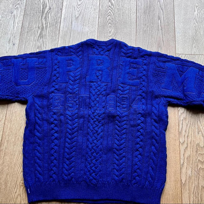 Supreme appliqué cable knit sweater | eBay UK