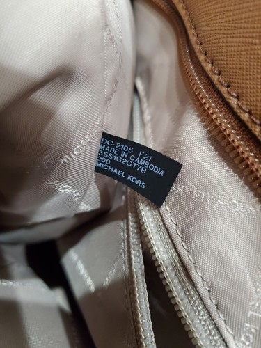 Michael Kors Gilly Travel MK Brown Large Drawstring Zip Top Tote Shoulder Bag - Picture 21 of 24