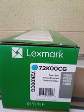 Lexmark 72K00CG Cyan Toner CS820 CX820 CX825 CX860 NEW SEALED