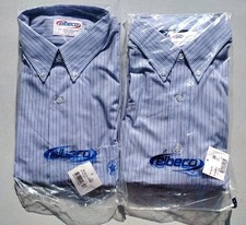 Elbeco Uniform Shirt Button Up Short Sleeve Workwear Blue Sz 17 Lot Of 2 Shirts