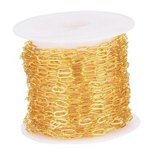 16 Feet Gold Plated Brass Cable Chain Link In Bulk for Jewelry Making DIY