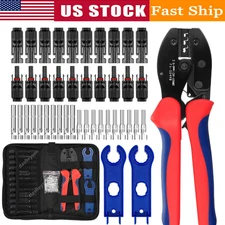 12 Pairs Solar Panel Cable Wire Connectors Set Crimper PV Crimping Pliers Tools 