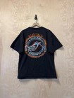 Orange County Choppers Flaming Bike Graphic T-Shirt Black Biker - S894