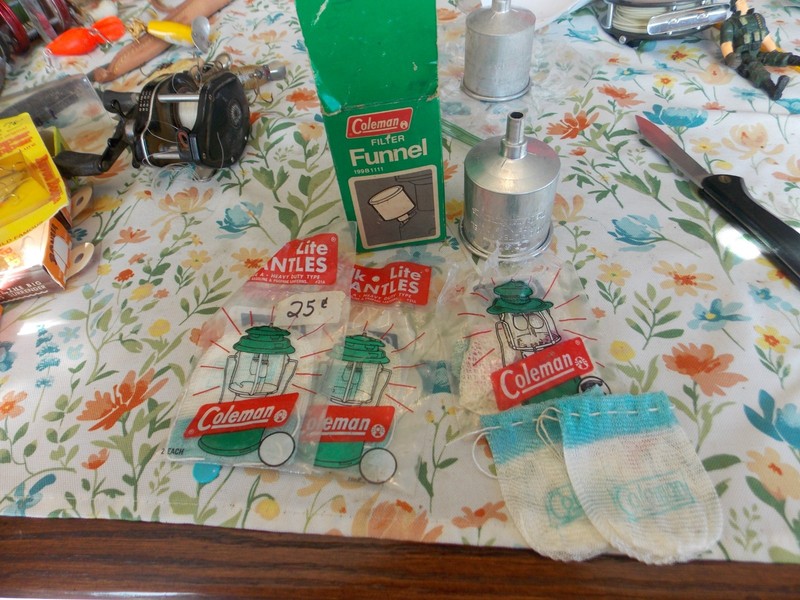 Vintage Coleman funnel NIB and 8 old Silk Lite Lantern Mantles NO RESERVE