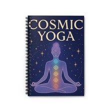 Spiral Notebook Student Journal Cosmic Yoga Balance Chakras and Stars
