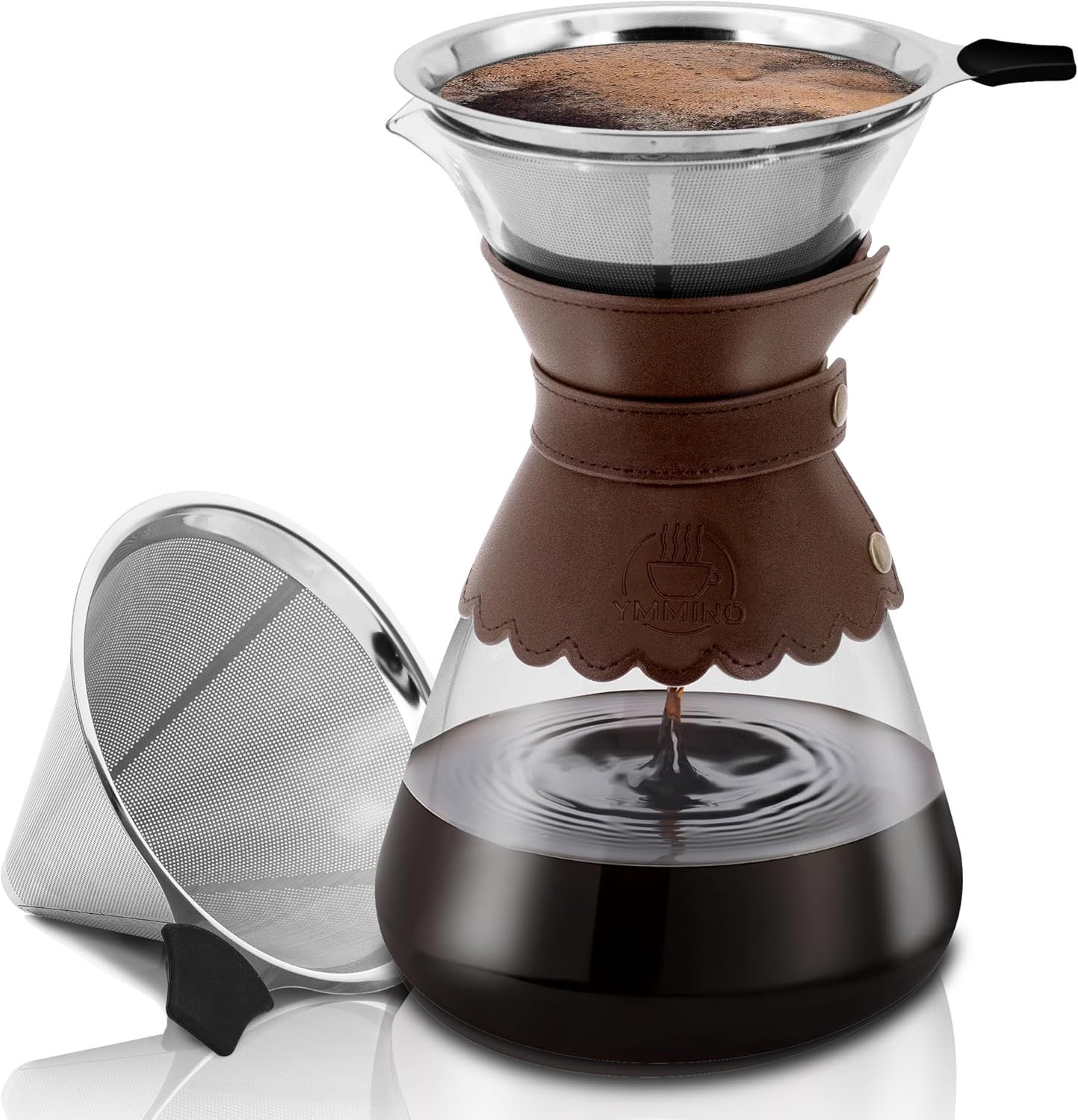 With Double Layer Stainless Steel Filter Borosili...