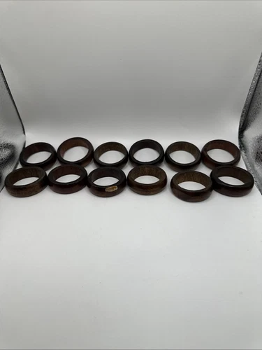 Wooden Napkin Rings 1.5” Set Of 12