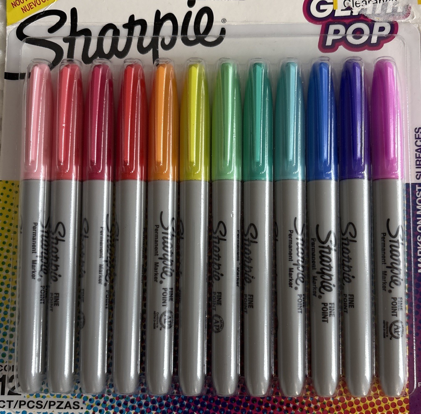 Sharpie Glam Pop Fine Point Permanent Markers 12/Pkg-Assorted New