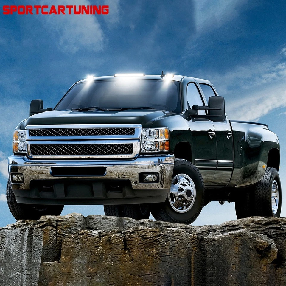 3 luces LED blancas para techo de cabina para camionetas Chevy Silverado GMC Sierra 2500 Foto 3 de 4