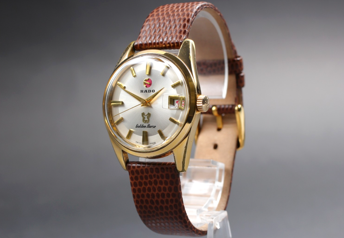 存在感！ RADO Golden Horse 腕時計　稼働中 Rado Golden Horse Watch Men Automatic Gold Round Date Swiss
