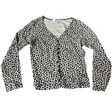 Small Y2K Victoria's Secret Leopard Print Button Down Long Sleeve Top Cardigan
