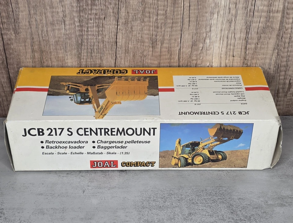 Joal Compact JCB 217S Centremount Backhoe Loader 1:35 Die-Cast Metal 1983 - Image 4 of 4