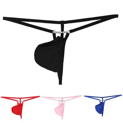 Herren Niedrige Taille Tanga Ausbuchtung Beutel Unterwäsche G String T Rücken