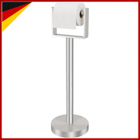 Toilettenpapierhalter Stehend Edelstahl Silber Freistehend 556X180X180Mm Wc