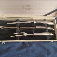 3 Piece Gendis Japan Super Stainless Carving Knife Fork Sharpener Set With Case