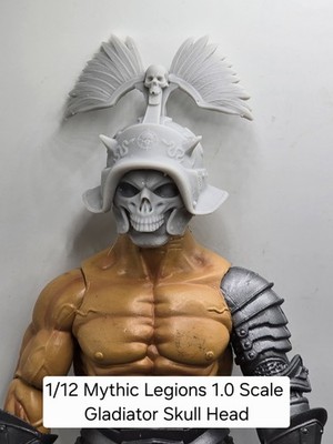3d Printed 1.0 Head For Mythic Legions 1/12 Scale GLADIATOR SKULL HEAD