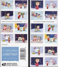 2015 USPS SHEET OF 20 FIRST CLASS LETTER STAMPS A CHARLIE BROWN CHRISTMAS 78¢