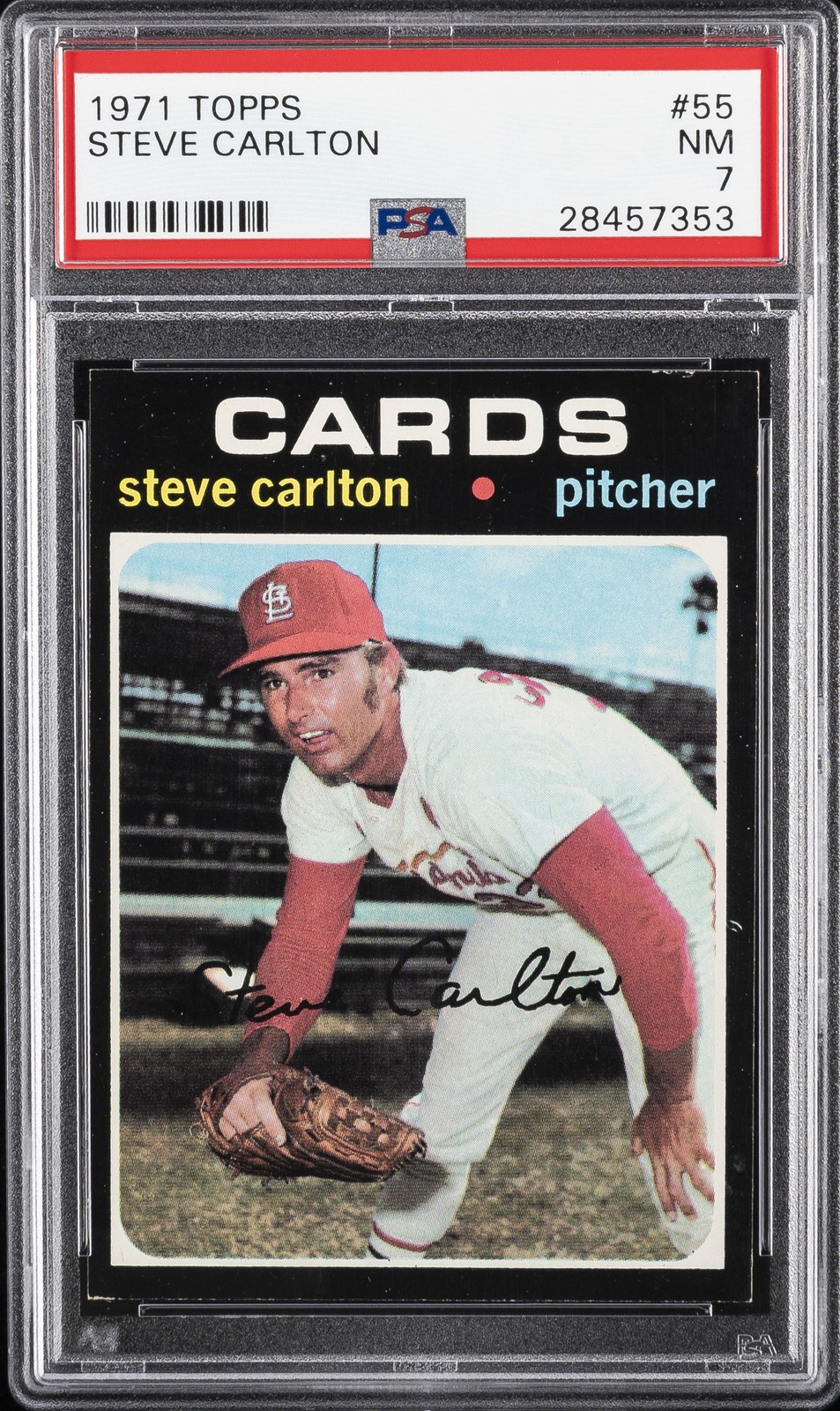 1971 TOPPS #55 STEVE CARLTON PSA 7