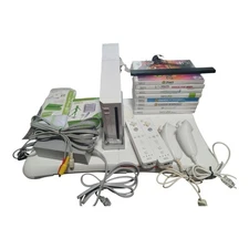 Nintendo Wii Fit Console Bundle Balance Board 2 OEM Controllers/Nunchucks 8 Game