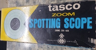 Vintage Tasco 18E Zoom Target Spotting Scope w/Tripod 20X-60X60mm~Original Box