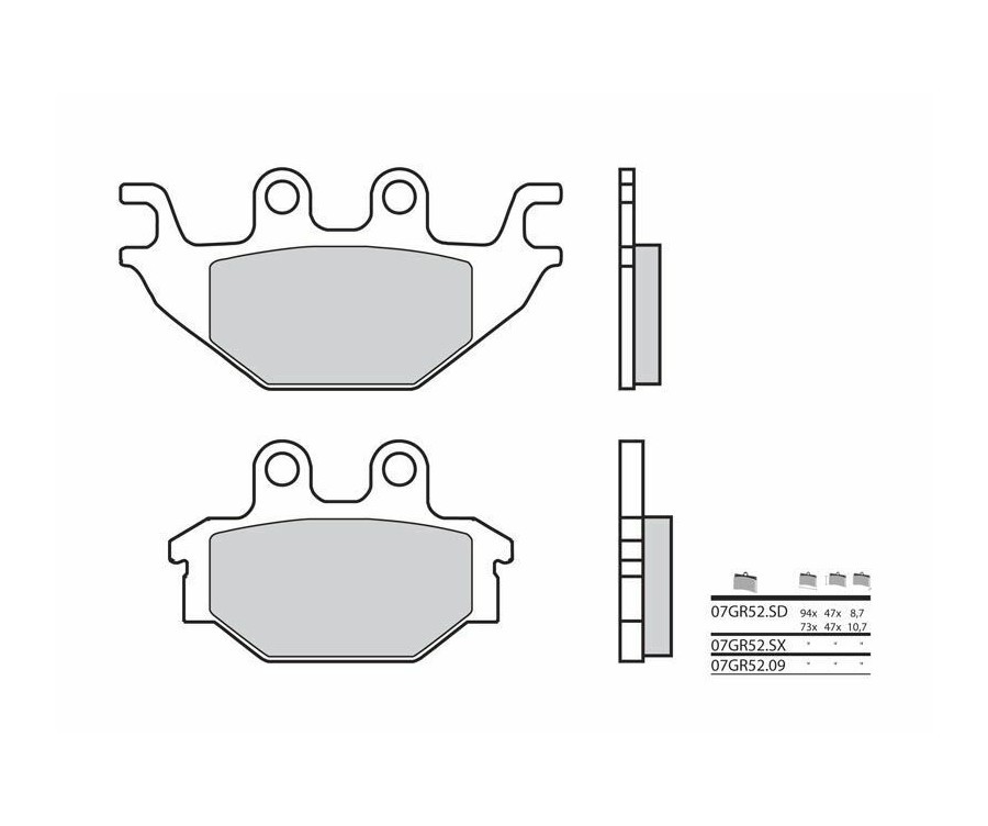 Plaquettes Brembo 07GR5209 carbone céramique pour rouler sous la pluie