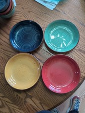 Gibson Designs Color Speckle Set Of 4 Individual Pasta Bowls 10 3/4” EUC