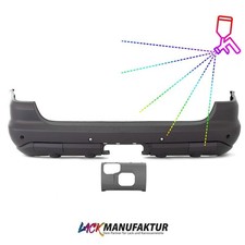 LACKIERT Mercedes M-Klasse W163 Stoßstange Hinten für PDC & AHK+Abdeckung 01-05