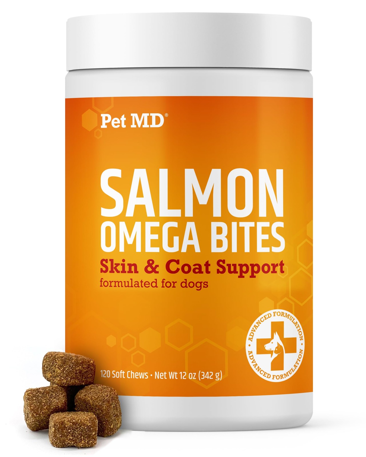 Salmon Omega Bites for Dogs - Skin and Coat with Omega 3 & 6 for Dogs Plus DH...