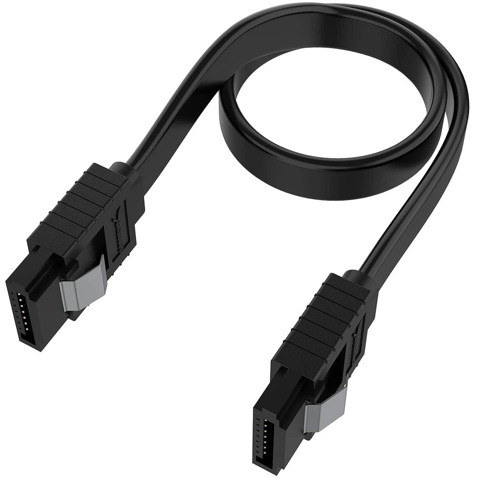 3 Pack SATA III 6 Gbit/s Straight Data Cable with Lock Latch for HDD/SSD/CD/DVD - Image 2 of 4