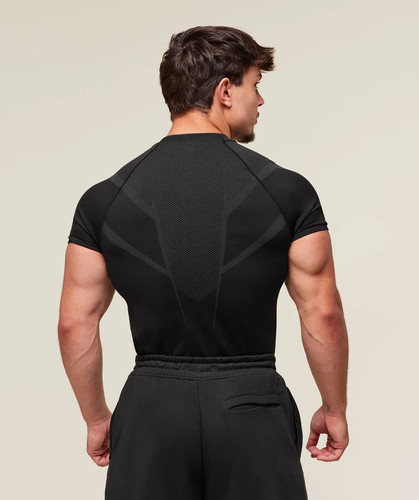 Gymshark Onyx 5.0 Seamless Herren T-Shirt Schwarz Größe L Training Neu OVP - Bild 2 von 2