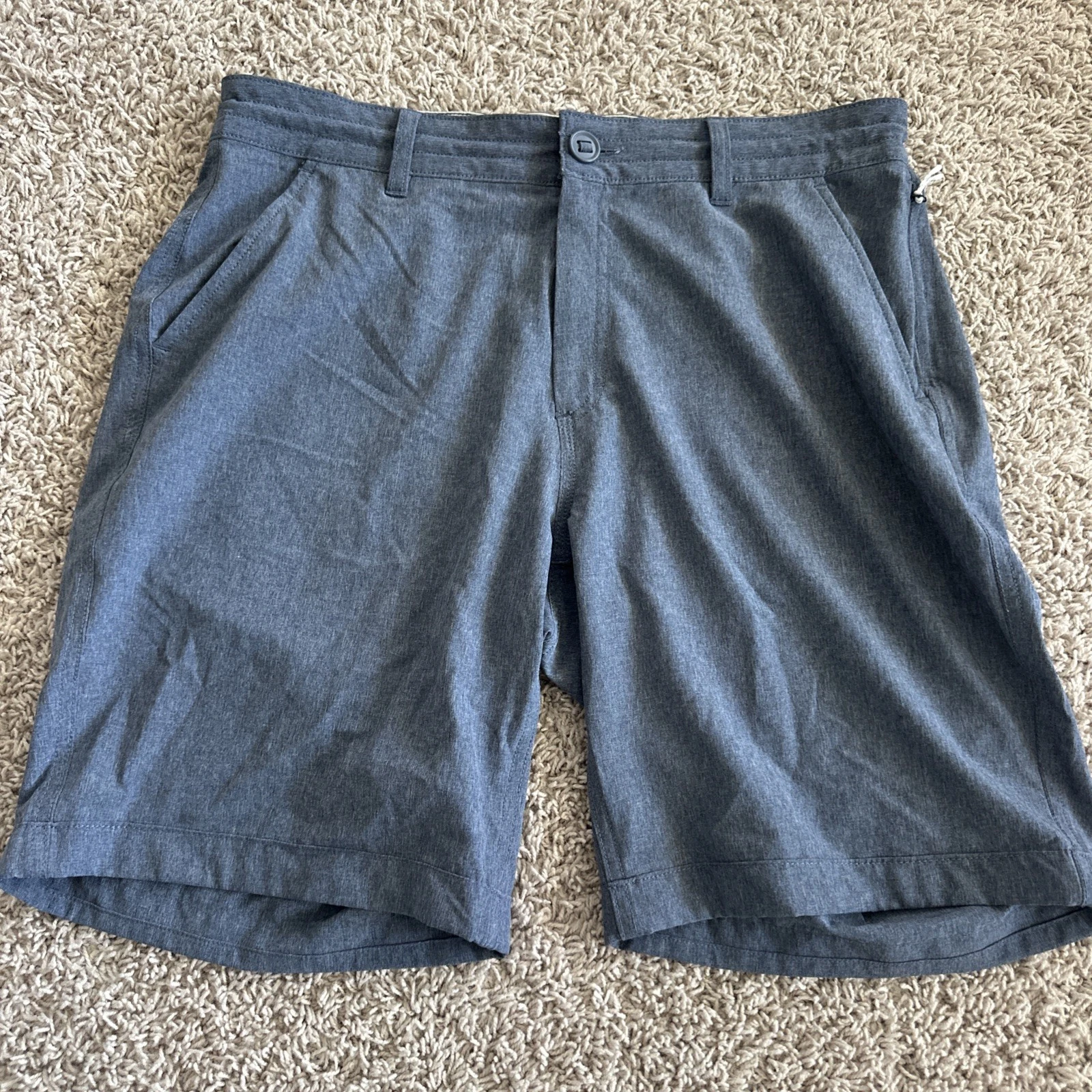 Wellen Shorts Mens 32 Blue Performance Hybrid Cruiser Shorts Dry Stretch Travel