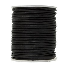 0.5mm Round Leather Cord 25 Meters Black