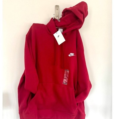 Nike Club Fleece Hoodie XXL Team Red BV2654-690 Pullover Swoosh NWT