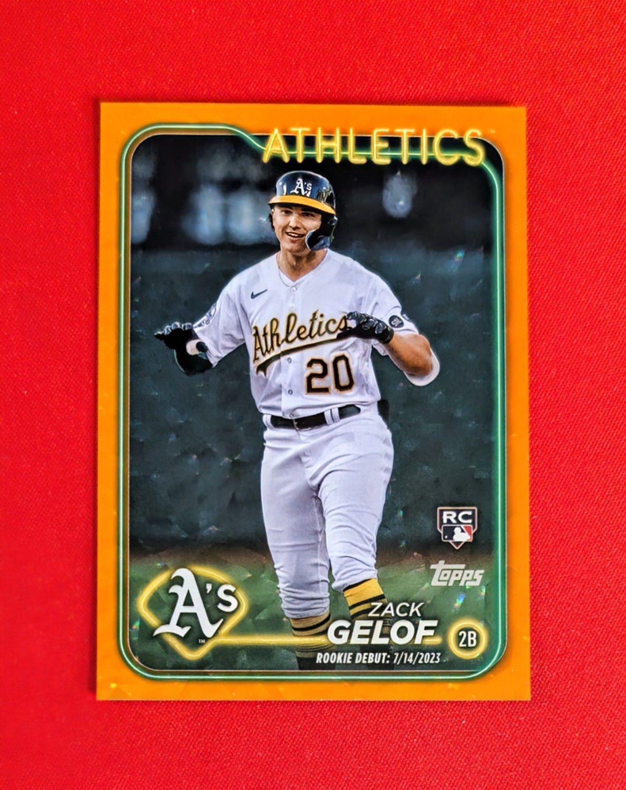 🔥Zack Gelof RC /299 -2024 Topps Update Rookie Debut Orange Crackle Athletics