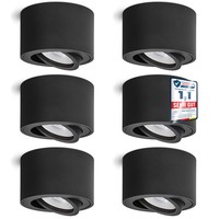 6X Deckenstrahler Smol Mit Led 4W Neutralweiß Schwenkbar Schwarz Aufbauspot