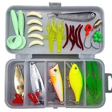 Fishing Lures Mixed Wobblers Metal Jig Spoons Soft Bait Fishing Tackle With Box
