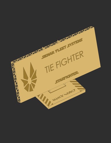 Green Strawberry Models TIE FIGHTER LABEL NAMEPLATE Photo Etch Set - Picture 2 of 2