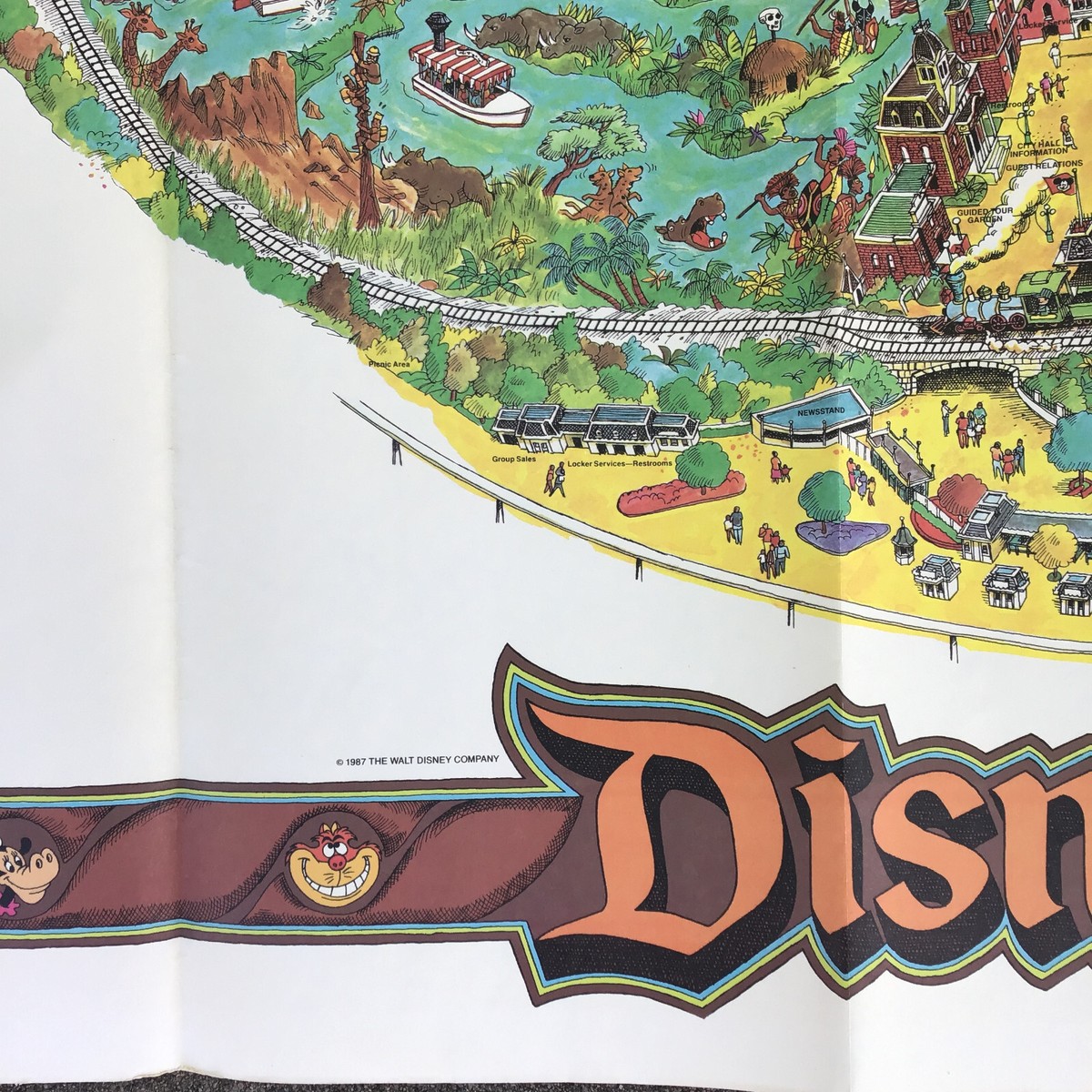 1987年　ディズニーランド園内マップ　額入り大型94cm　岐阜より迅速発送 D78 on X: 