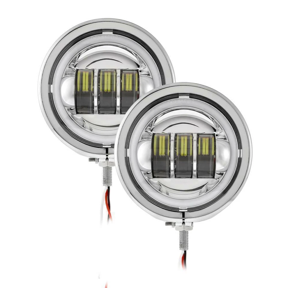 4.5" LED Fog Passing Light Housing For Kawasaki Vulcan VN1500 1600 1700 Classic - Image 4 of 4