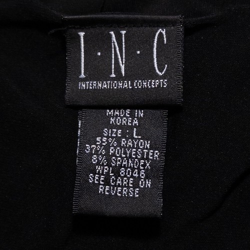 Camiseta sin mangas INC talla grande negra cuello redondo ligera Y2K años 90 minimalista elástica - Imagen 7 de 8
