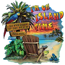 T-Shirt S to 2XL 3XL - ISLAND TIME relax resort neon fun adult