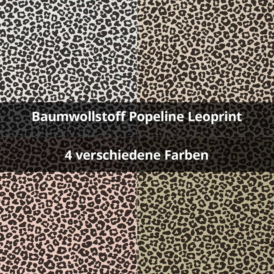 FITZIBIZ Baumwollstoff Popeline Leoprint, Leopardenlook, Blusenstoff (Meterware ab 0,50m)