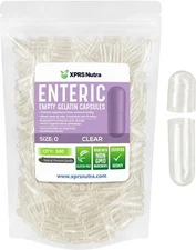 Size 0 Clear Enteric Empty Gelatin Pill Caps Capsules Delayed GelCaps