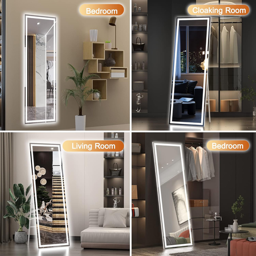 Full Length Mirror with Lights, 56" X 15.8" LED Floor Mirror, Full Body Dressing - Picture 6 of 9