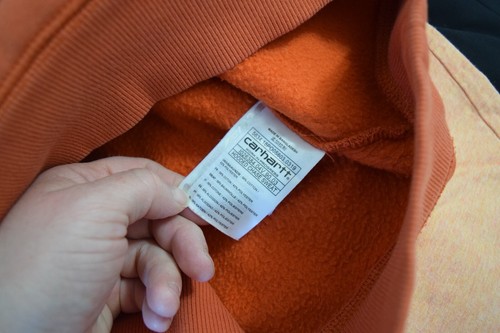 Carhartt WIP Hooded Chase Sweatshirt Adult Medium Orange Hoodie Pullover Mens - Picture 5 of 5