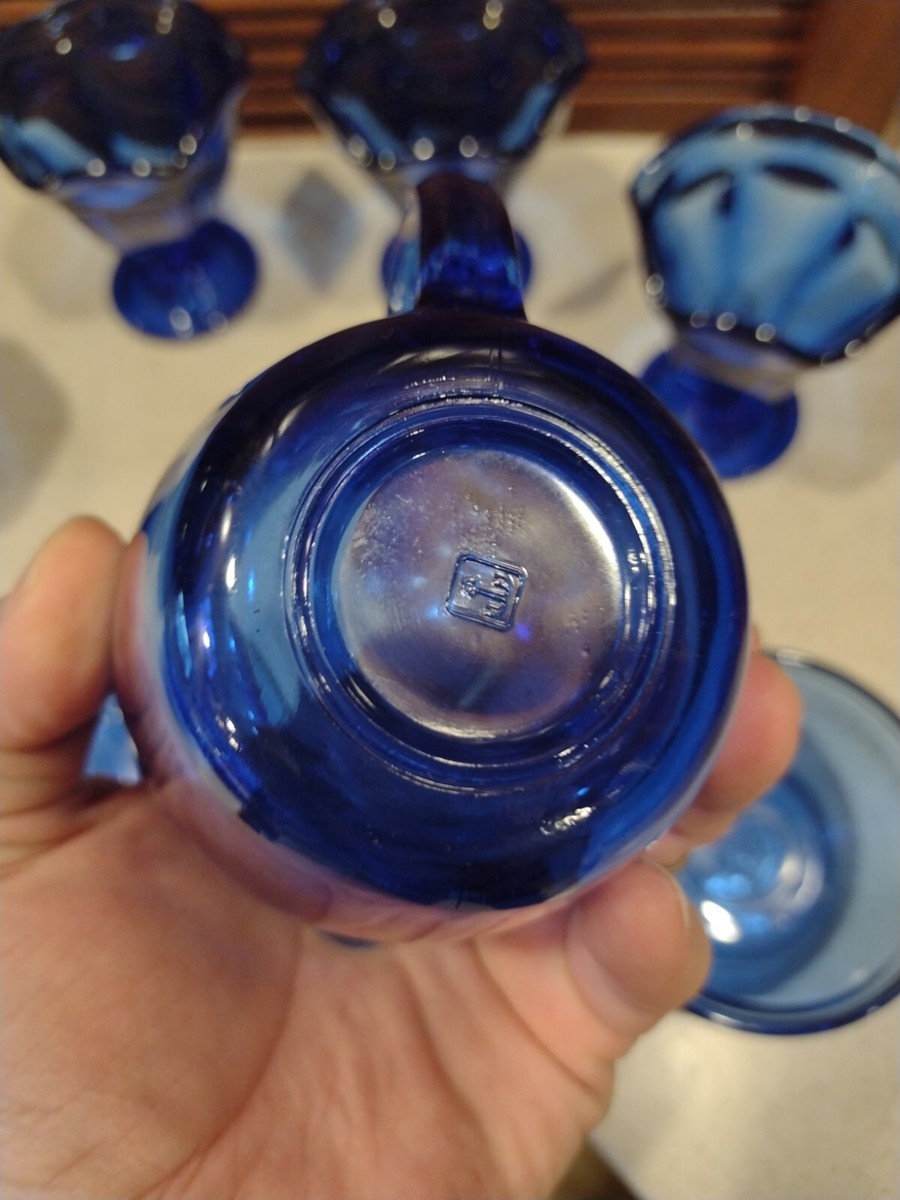 食器 Vintage Anchor Hocking Cobalt Blue set Vintage 7 Piece Pyrex Anchor Hocking Cobalt Blue Glass