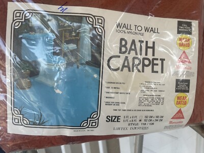Lawtex Industries Bathroom Carpet Thick & Plush Wall to Wall Rug Orange 5' x 8 